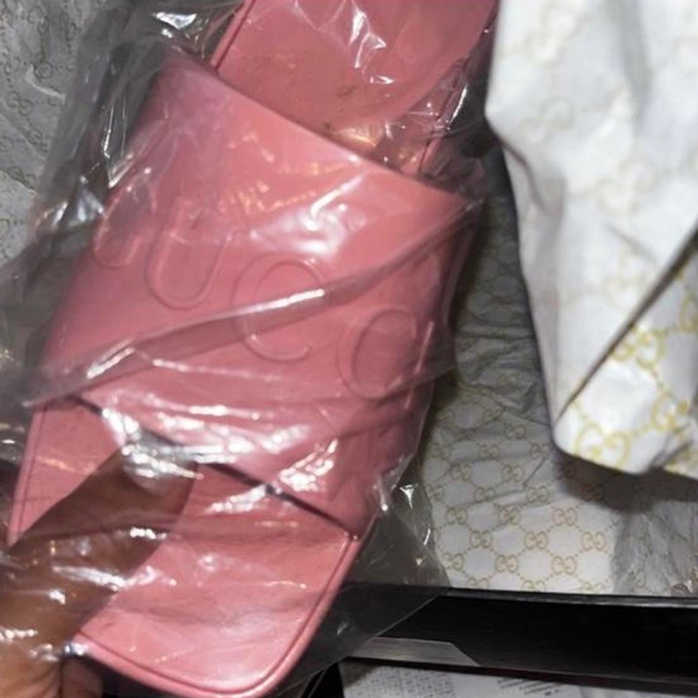 AUTHENTIC Pink Gucci Heel Sandals worn ONCE with DUSTBAG and BOX